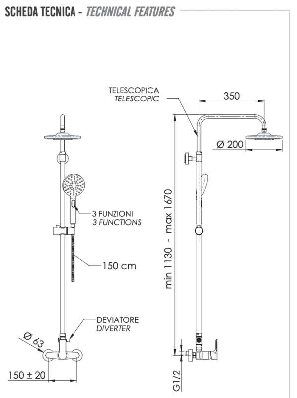 Душевая система Remer Energy EY37AEC20, хром