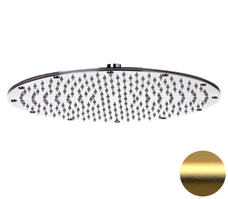 Верхний душ с шарнирным соединением 35 см Remer 359MMXLBG, золото брашированное