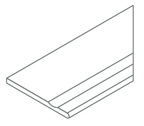 Бортик Italon AVANTGARDE SILVER BOR.30X120 SVASATO ROUND DX / АВА.СИЛЬВЕР 30X120 С ВЫЕМКОЙ ЗАК.ПР