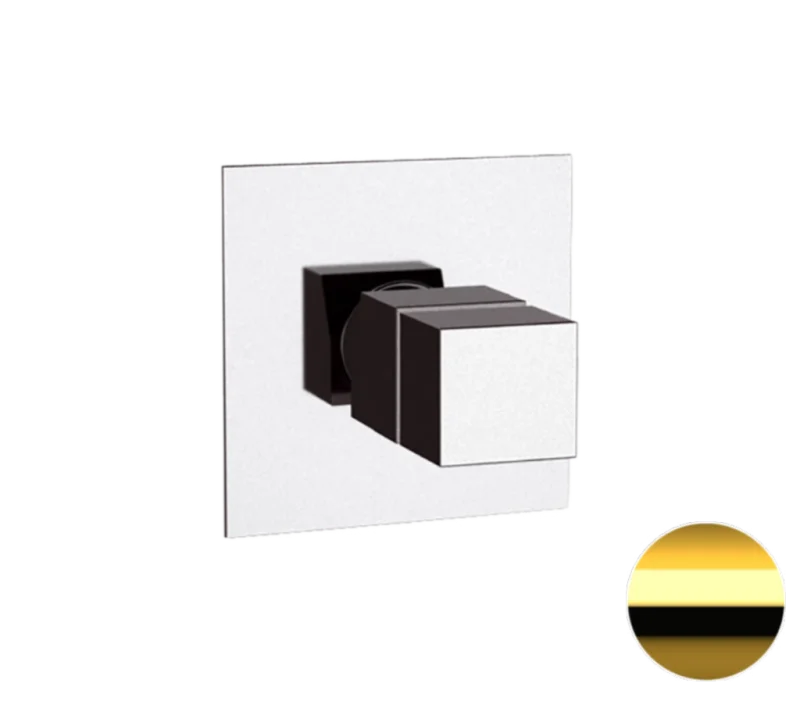 Смеситель термостатический для душа Remer Q-Elegance QT30DO, золото глянцевое