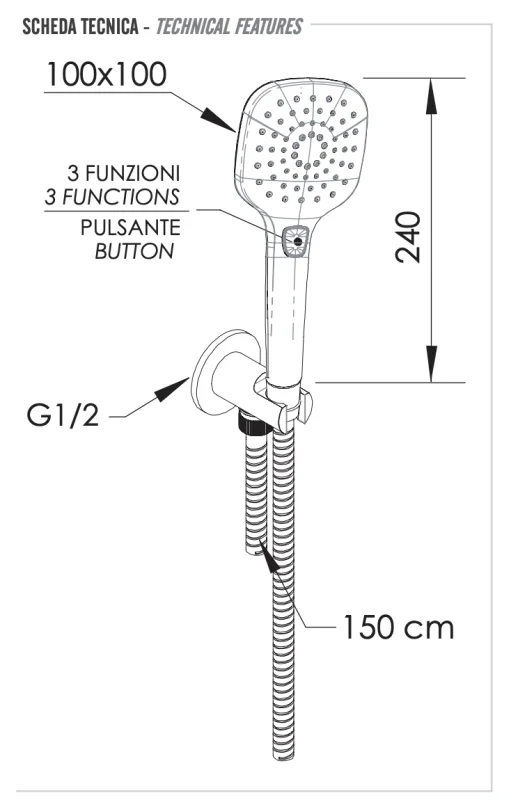 Комплект для душа Remer 337M318CP, хром