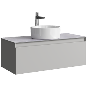 AQWELLA Geometria подвесная тумба с одним ящиком, со столешницей и накладным умывальником