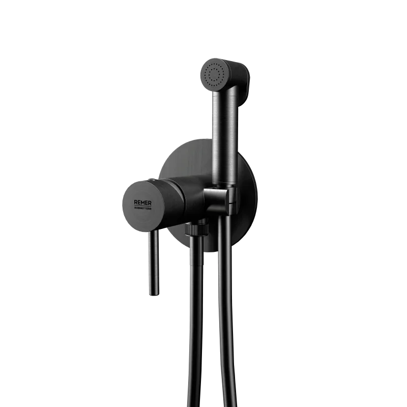 Гигиенический душ со смесителем Remer X Style X65WCFP, чёрный брашированный хром