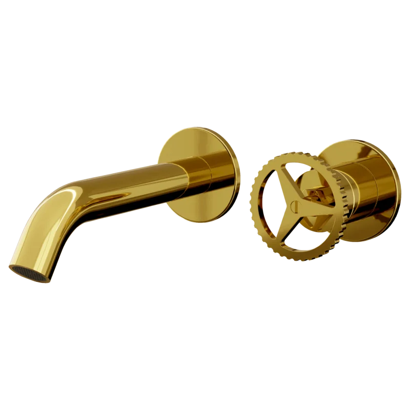 Смеситель для раковины Remer Chrono CH15PLDO, золото глянцевое