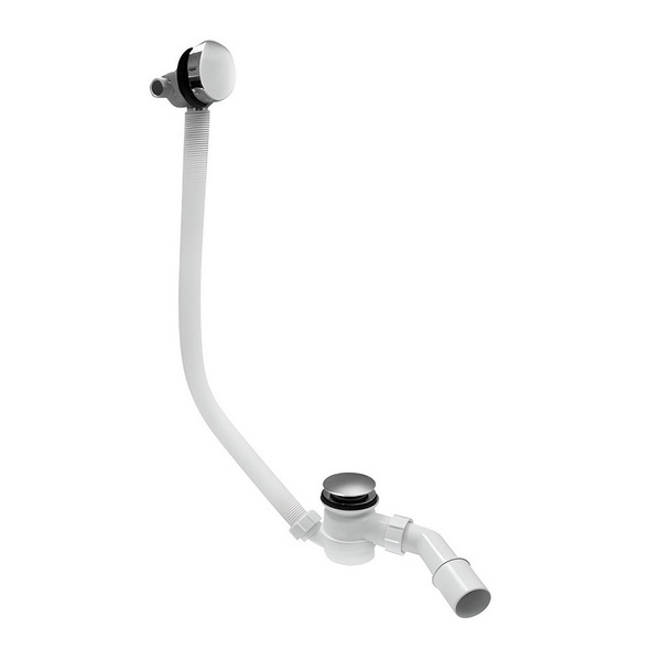 Сифон с наполнением для ванны McAlpine HCN2600CC-15MM, Click-clack, с прочисткой снаружи, хром