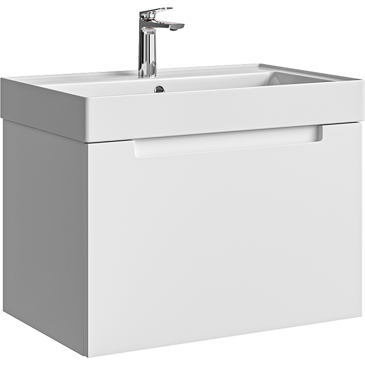 AQWELLA Vancouver подвесная тумба с умывальником в комплекте 70,5 см, цвет белый матовый
