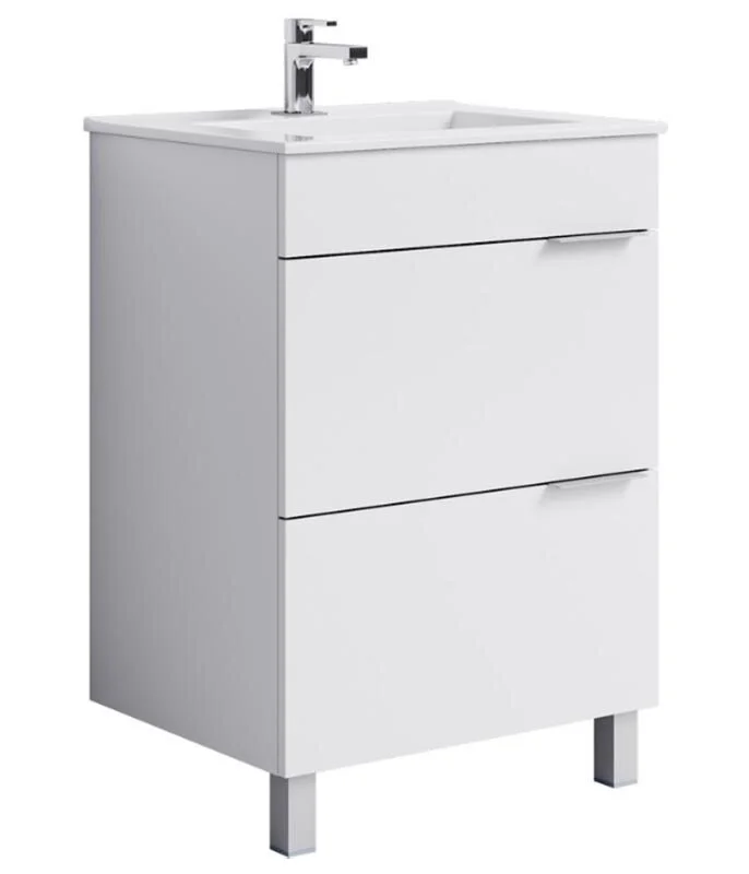 Тумба напольная Aqwella Бриг 60 под умывальник белая (2 ящика)