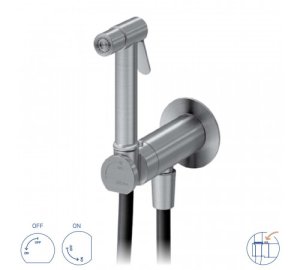 Смеситель для биде / унитаза, угол открытия 90 °. С нержавеющей стали X-Alpha 186 110