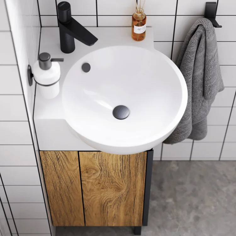 AQWELLA Porto напольная тумба под умывальник 46 см, цвет тёмное дерево