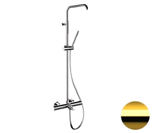 Душевая система термостатическая с изливом Remer Elegance EQ34A7MMSSOFDO, золото глянцевое