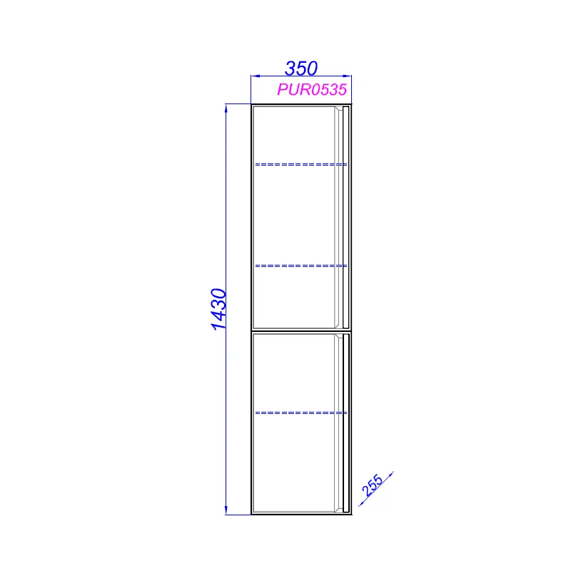 AQWELLA Pure подвесной пенал 35 см, цвет серый