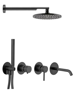 Душевая система Remer X Style X96D3SETCFP, черный брашированный хром
