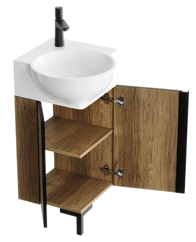 AQWELLA Porto напольная тумба под умывальник 46 см, цвет тёмное дерево