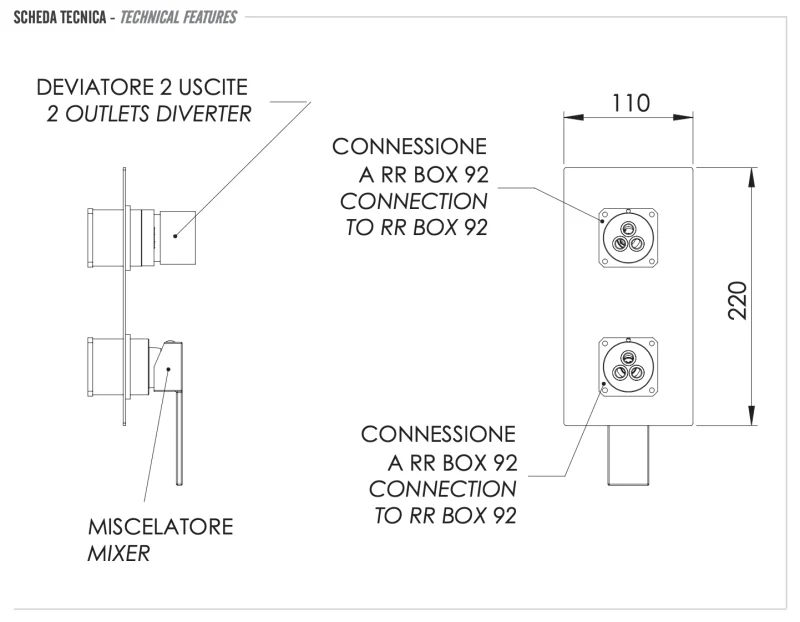 Смеситель для душа Remer Qubika Q92KB, хром