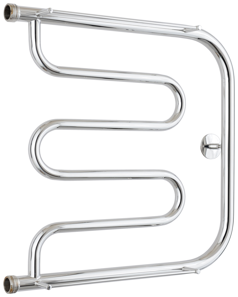 Водяной полотенцесушитель Стилье Тандем 2 полки 500х500 резьба-сгон 1", Без покрытия, арт.00016-5050