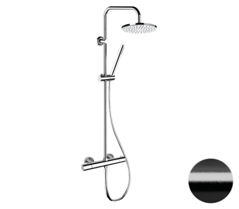 Душевая система термостатическая Remer Elegance EQ32X7MMM20CFP, черный брашированный хром