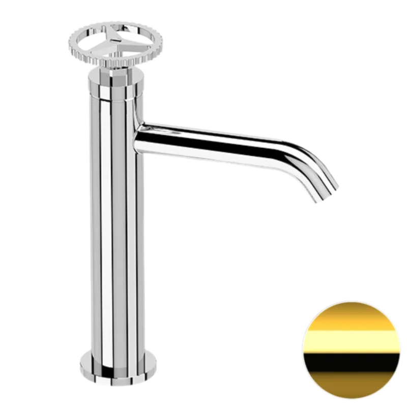 Смеситель для раковины Remer Chrono CH12ADO, золото глянцевое