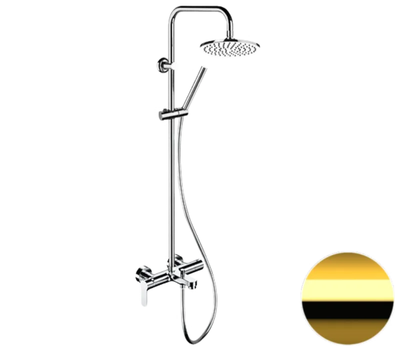 Душевая система с изливом Remer Class Line L34X7MMM20DO, золото глянцевое