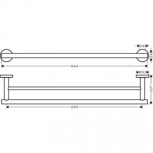 Полотенцедержатель Hansgrohe Logis 41712000 двойной