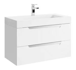 Подвесная тумба Aqwella Cube 90см под умывальник белая матовая CUB0109W матовый