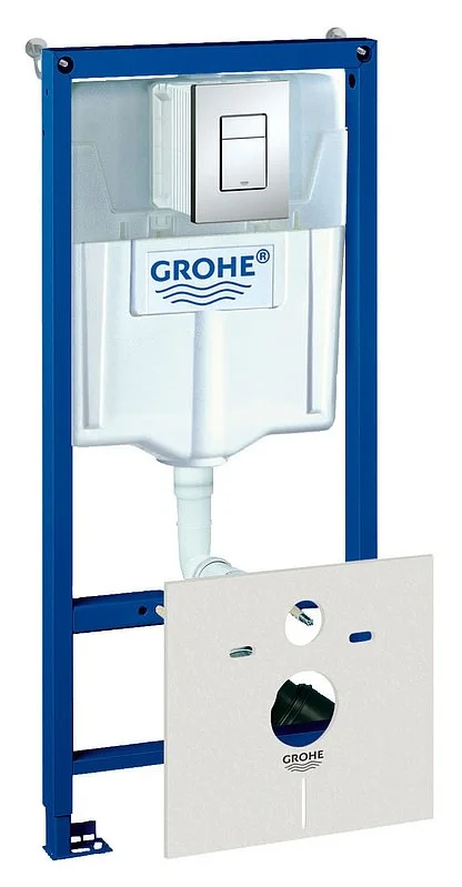 Инсталляция для унитаза Grohe Rapid SL с кнопкой Grohe Skate Cosmopolitan (хром)