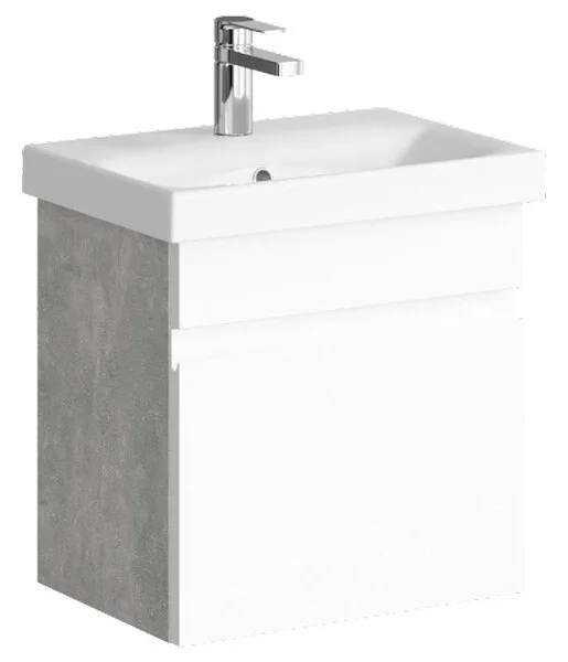 Тумба под умывальник подвесной Aqwella Smart 50 бетон светлый