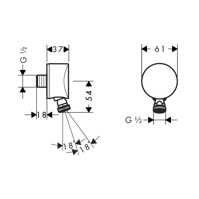 Выход на ручной душ Hansgrohe Fixfit S, 27506000