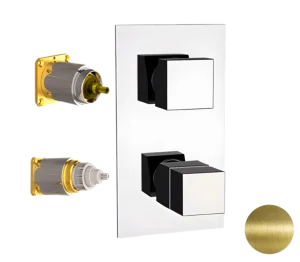 Смеситель термостатический для душа Remer Q-Elegance QT92KBVO, состаренная латунь