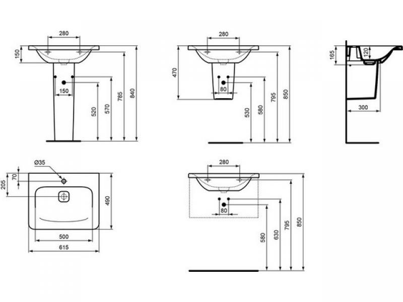 Умывальник 60 см Ideal Standard TONIC II K083701 мебельный