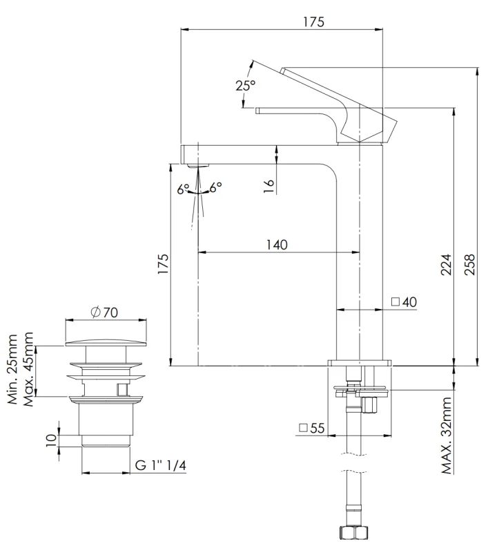 Смеситель для раковины Remer Absolute AU10ACC