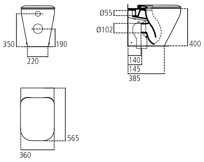 Унитаз подвесной Ideal Standard Tonic II K316501 Rimless с крышкой Soft close