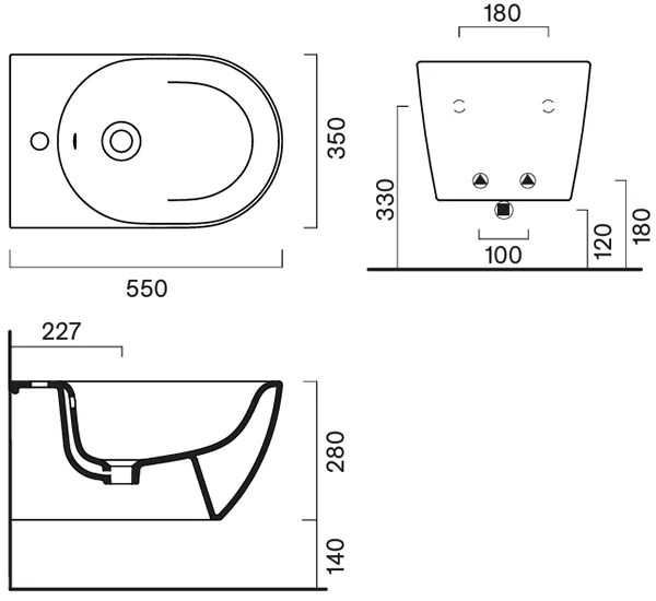 Биде Catalano Zero подвесное белое, арт.0118551001