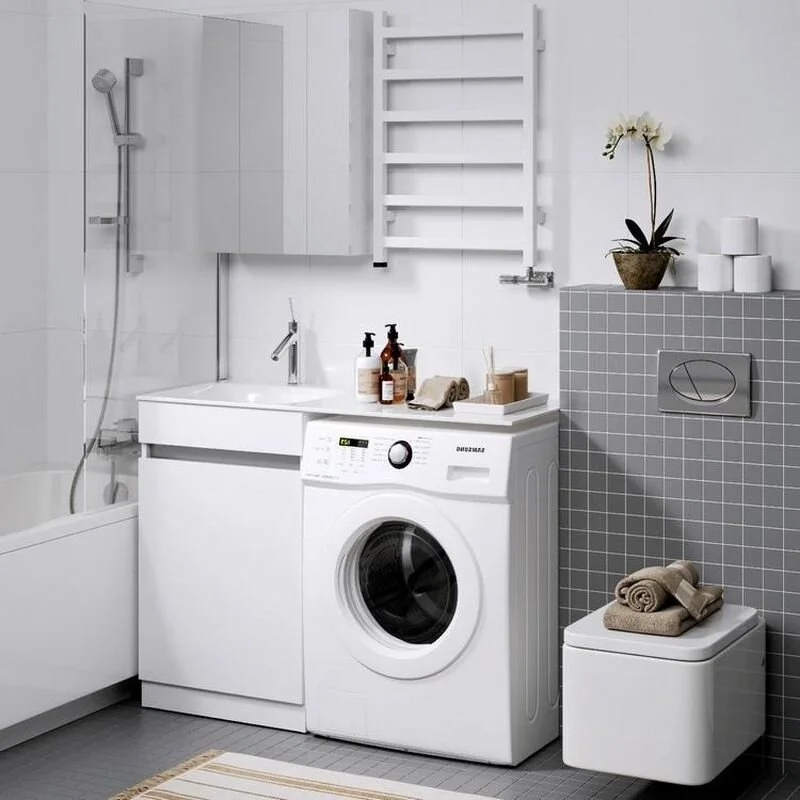 Тумба напольная Aqwella Forma 115 под умывальник с корзиной для установки со стиральной машиной левая