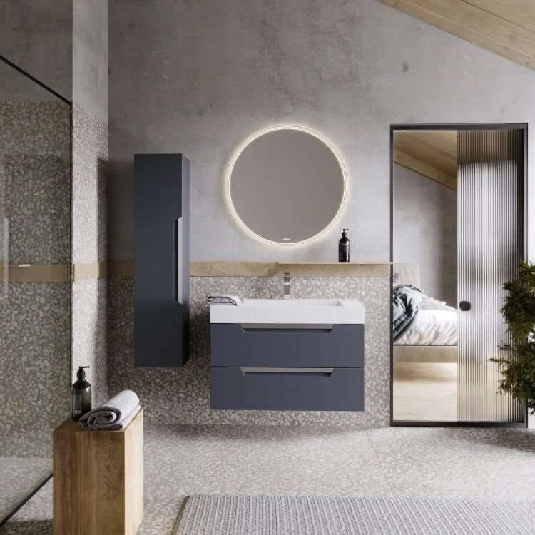 AQWELLA Moon зеркало 60 см  с ободком,  подсветкой, сенсорным выключателем, регулятором освещенности и обогревом