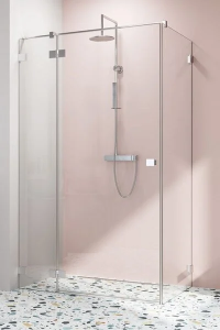 Душевая дверь Radaway Essenza Pro KDJ 110R, 110 х 200 см, с неподвижной частью, стекло прозрачное, профиль хром, правая, 10097110-01-01R