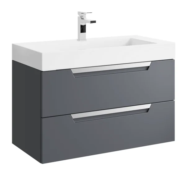Подвесная тумба Aqwella Cube 90см под умывальник серая матовая CUB0109GR матовый