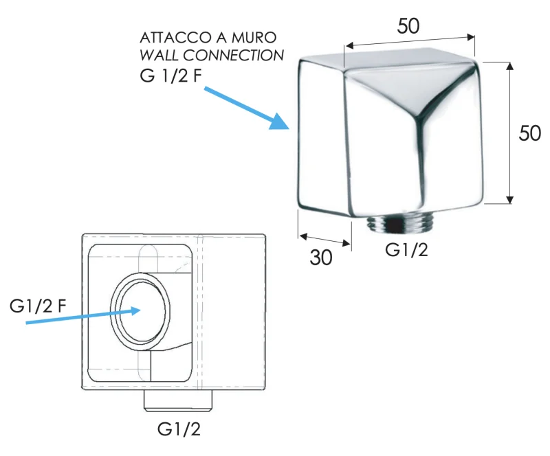 Шланговое подключение для душа Remer 309S, хром