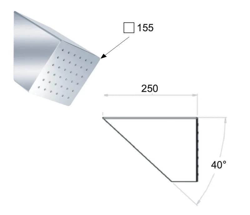 Верхний душ настенный Remer 350XS, хром