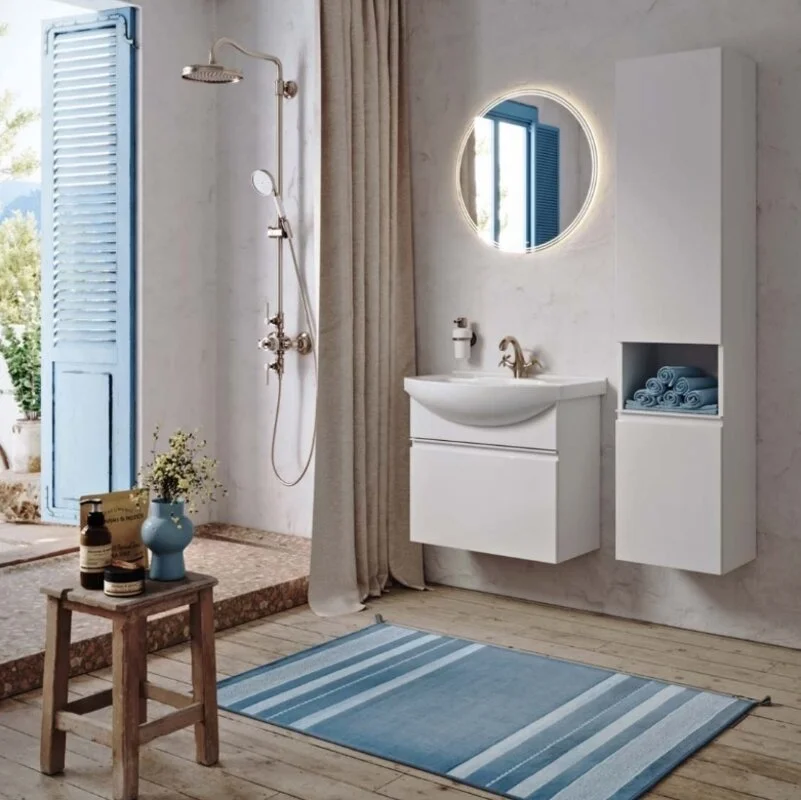 AQWELLA Rodos подвесная тумба под умывальник 65 см, цвет белый глянцевый