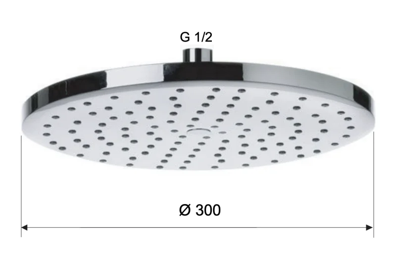 Верхний душ с шарнирным соединением 30 см Remer 356MD30X, хром