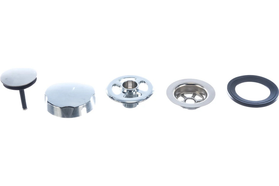 Сифон для ванны (слив-перелив) McAlpine MRB2C-PB, полуавтомат (575мм), хром