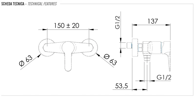 Смеситель для душа Remer Winner W33, хром