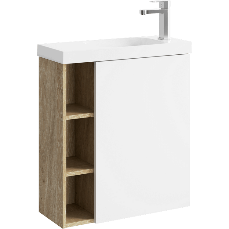 Корпус тумбы под умывальник Aqwella Alba левый, цвет дуб давос, 60 см, арт.ALB0106LDD