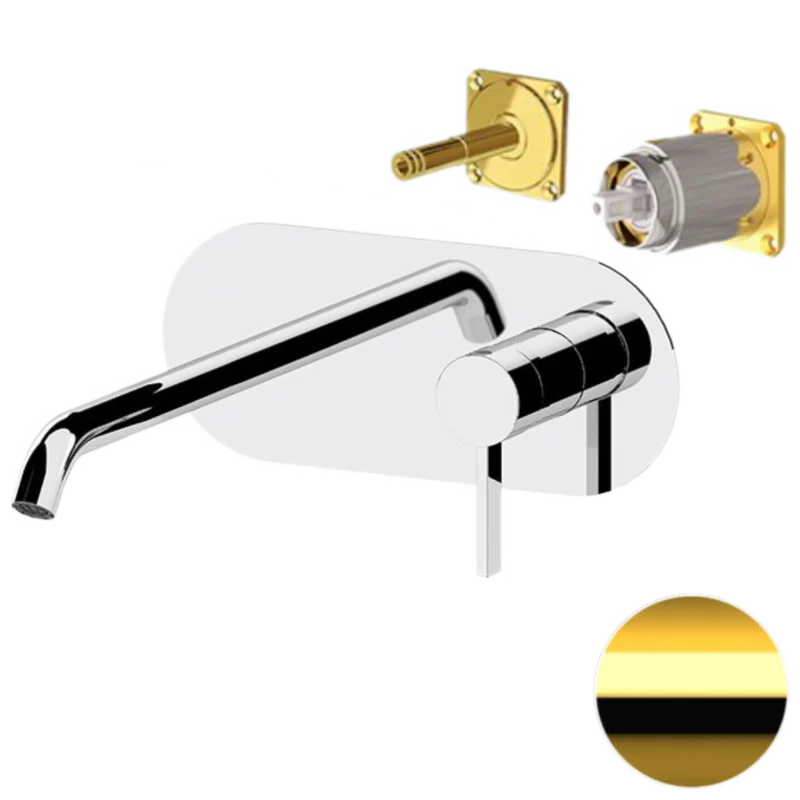 Смеситель для раковины Remer Metrica MC15LKBDO, золото глянцевое