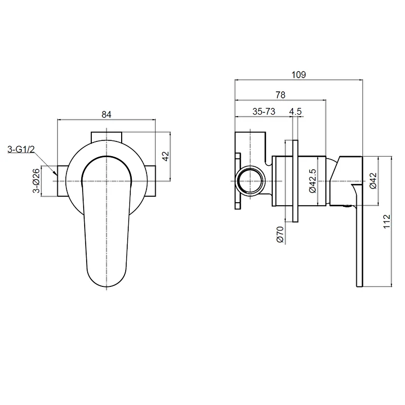 Novara Встраиваемый смеситель в комплекте с внутр. Частью