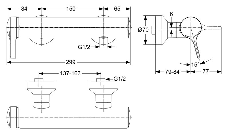 Смеситель Ideal Standard Melange A4269AA для душа