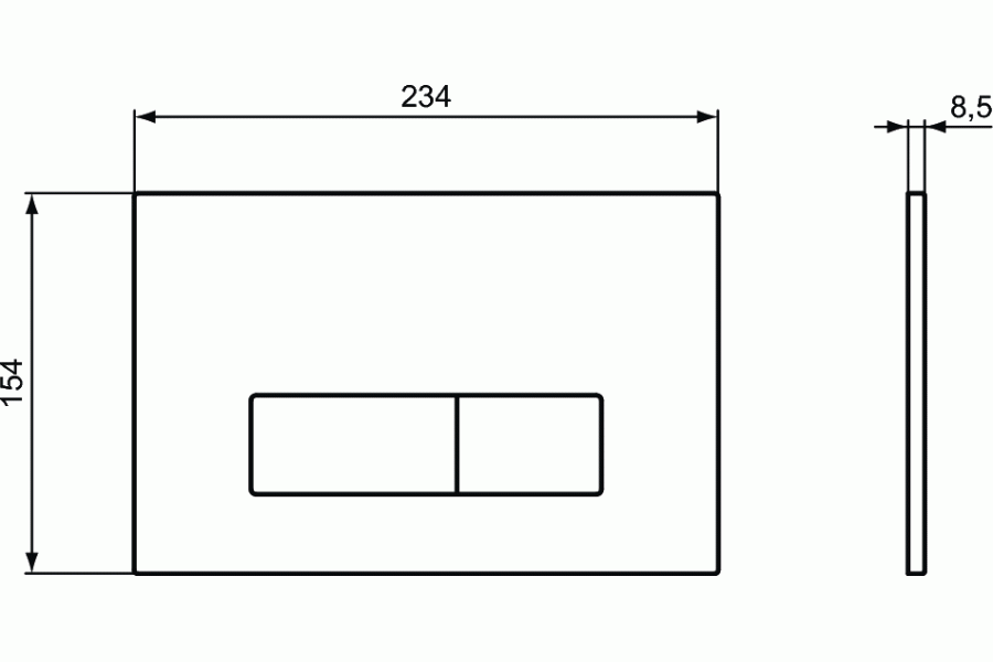 Комплект инсталляции Ideal Standard с клавишей хром R020467+R0121AA
