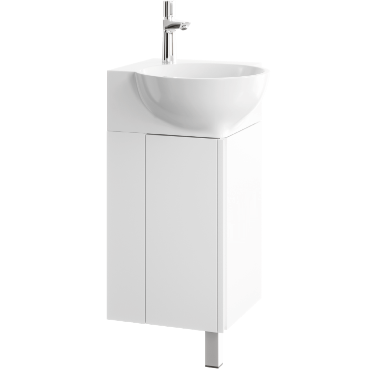 AQWELLA Porto напольная тумба с умывальником в комплекте 46 см, цвет белый глянцевый