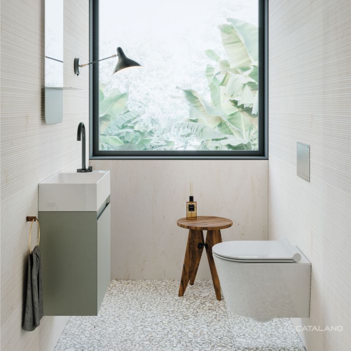 Раковина Catalano Premium 50х25, арт.0220520001, без отв. под смеситель, белый глянцевый