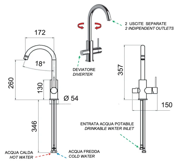 Cмеситель для кухни Remer X Style N792DWBO, белый матовый